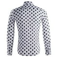 thumbnail image 1 of Camisa de manga larga con estampado de lunares para hombre Camisa informal formal con botones Pompotops oipoqjl27825, 1 of 8