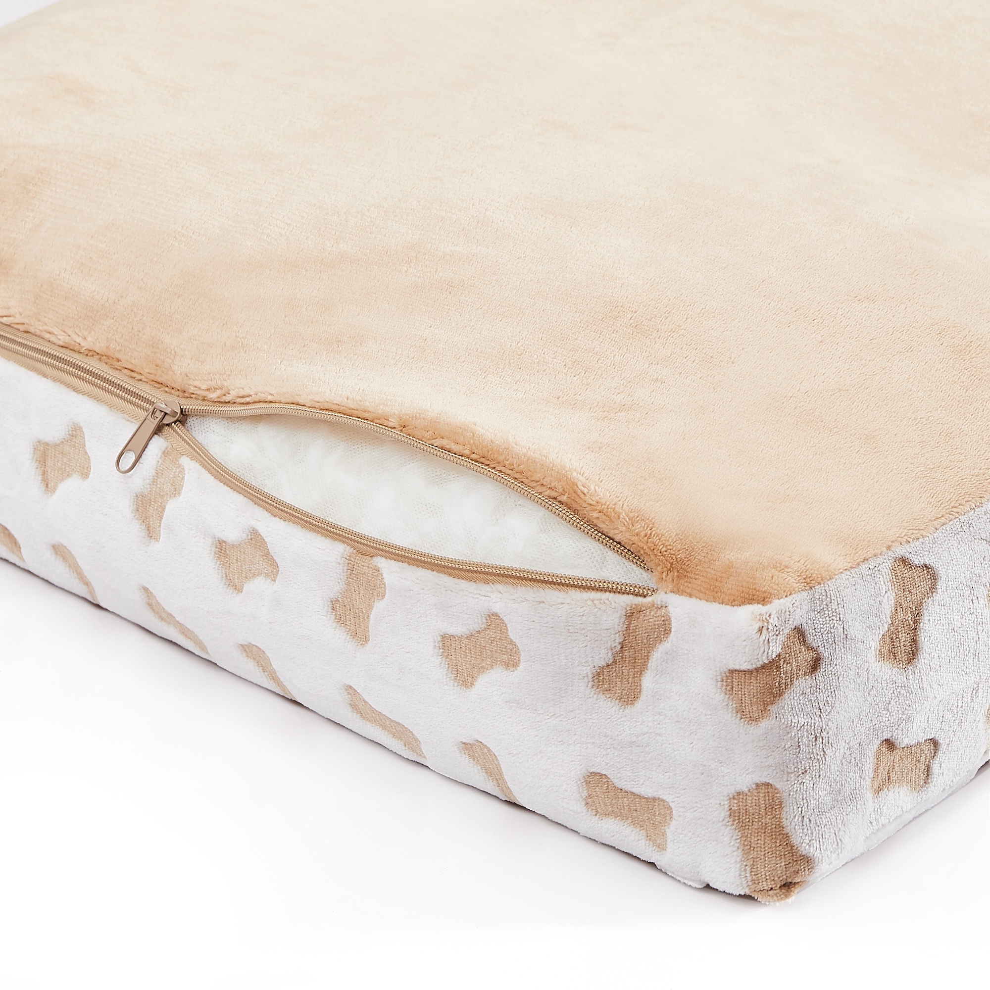 Modern Threads Ultra Plush Orthopedic Memory Foam Pillow Bed for Large Dogs, Beige