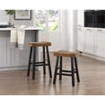 thumbnail image 2 of Lexicon Caspian Solid Wood 24" Stool in 2-Tone Finish (Black and Brown), 2 of 7
