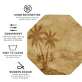 thumbnail image 4 of Balery 4 Pcs Retro Palm Treeleather Coasters Set, Drink Table Cup Coasters For Living Room Kitchen Coffee Decor, 4 of 9