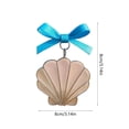 thumbnail image 3 of Colgante de vidrio marino con lazo azul – Decoración de alambre retorcido de metal multicolor, 8x8cm, adorno brillante de purpurina navideña, acento ligero para árbol de Navidad, diseño exquisito, 3 of 6