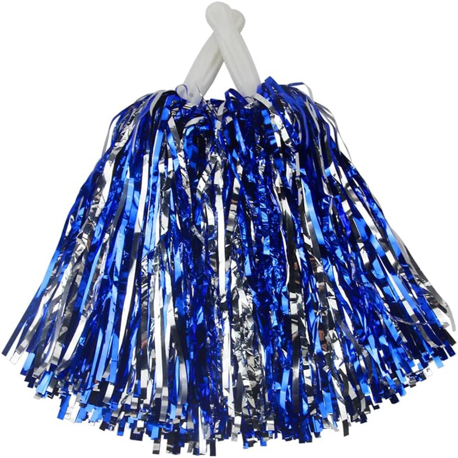 12-Pack Cheerleading Pom Poms, Metallic  Pom Poms Bulk with Handles, Plastic Sports Pom Poms for Cheerleading, Dance & Parties