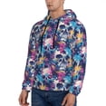 thumbnail image 3 of Honeii cool Skull colorful Pattern Mens Hoodies Men's Loose Sleeve Sweatshirt,Pullover Hooded Sweatshirt for Men,Essentials Hoodie-Large, 3 of 7