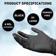 thumbnail image 6 of MMBM Large Black Nitrile Gloves 4 Mil 100 Pack Shield Brand Industrial Powder-Free, 6 of 7
