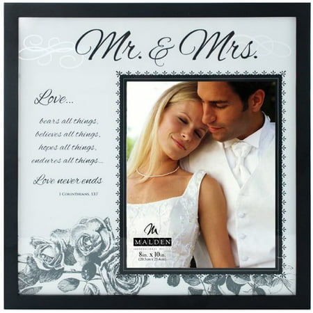 Frosted Picture Frame - Malden 8 x 10'' Mr and Mrs. Frosted Glass Picture Frame
