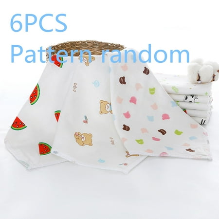 Bathroom Floor Towel Jeobest 6PCS Baby Handkerchief - Baby Towel Handkerchief - Baby Bath Washcloths - 4 floor Cotton Gauze Baby Face Hand Bathing Towel Square Towel Handkerchief 9.8 x 9.8 Inch Random Pattern MZ ()