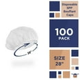 thumbnail image 3 of White Disposable Bouffant Caps, Polypropylene Hair Nets, 100 Count, 28 in, 3 of 7