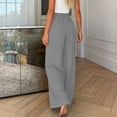 thumbnail image 5 of Gamivast Wide Leg Pants For Women High Elastic Waist Solid Flowy Palazzo Pants Casual Loose Lounge Pants Breathable Soft Comfy Summer Beach Daily Outfit, 5 of 6
