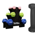 thumbnail image 1 of Set Mancuernas Vinílicas 3 Pares De 1,3, 5 Lb Tayga Con Rack Color Negro, 1 of 5