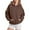 Coffee, variant on Shirts for Women Trendy Plus Size Fall Winter Loose Hooded Long Sleeve Bubble Cuff Off the Shoulder Hoody Solid Color Hoodie Cotton Hoodies Sweatshirt(Coffee,L)