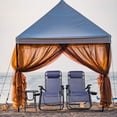 thumbnail image 2 of Lacoo Zero Gravity Chair Set with Table and Cup Holders Adjustable Lounge Chair for Poolside, Yard and Patio,Blue, 2 of 10