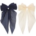 thumbnail image 1 of 2pcs Large Bow Hair Clips Big Bow Clips Ribbon Tail Barrettes Bowknot Barrettes, 1 of 6