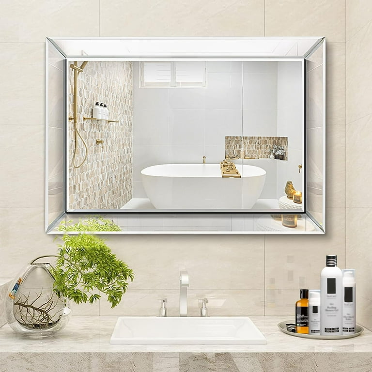 Pregaspor 24 x 36 Frameless Wall Mirror Polished Edge For Bathroom Living Room Walmart