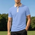 thumbnail image 5 of COSFO Waffle Mens Polo Shirts Short Sleeve Colorblock Performance Shirt Moisture Wicking Collared Pullover Classic Fit Dry Fit Mens Shirts, 5 of 9