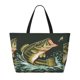 thumbnail image 2 of Fotbe Largemouth Bass jumps out of water Bolsa de Viaje para Playa - Resistente al Agua, Bolsa Tote de Gran Capacidad y Ligera con 7 Bolsillos para Mujeres y Hombres, 2 of 7