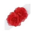 thumbnail image 2 of Cinturón elástico de doble flor de chiffon grande para mujer INSPIRE CHIC, elegante para vestido, 26.8x2.4 pulgadas, rojo, 2 of 6