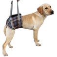 thumbnail image 2 of Arnés de elevación para perros Eslinga de asistencia con cinturón auxiliar transpirable ajustable profesional para perros discapacitados de gran edad Pata trasera a cuadros azules M (se recomienda d, 2 of 13