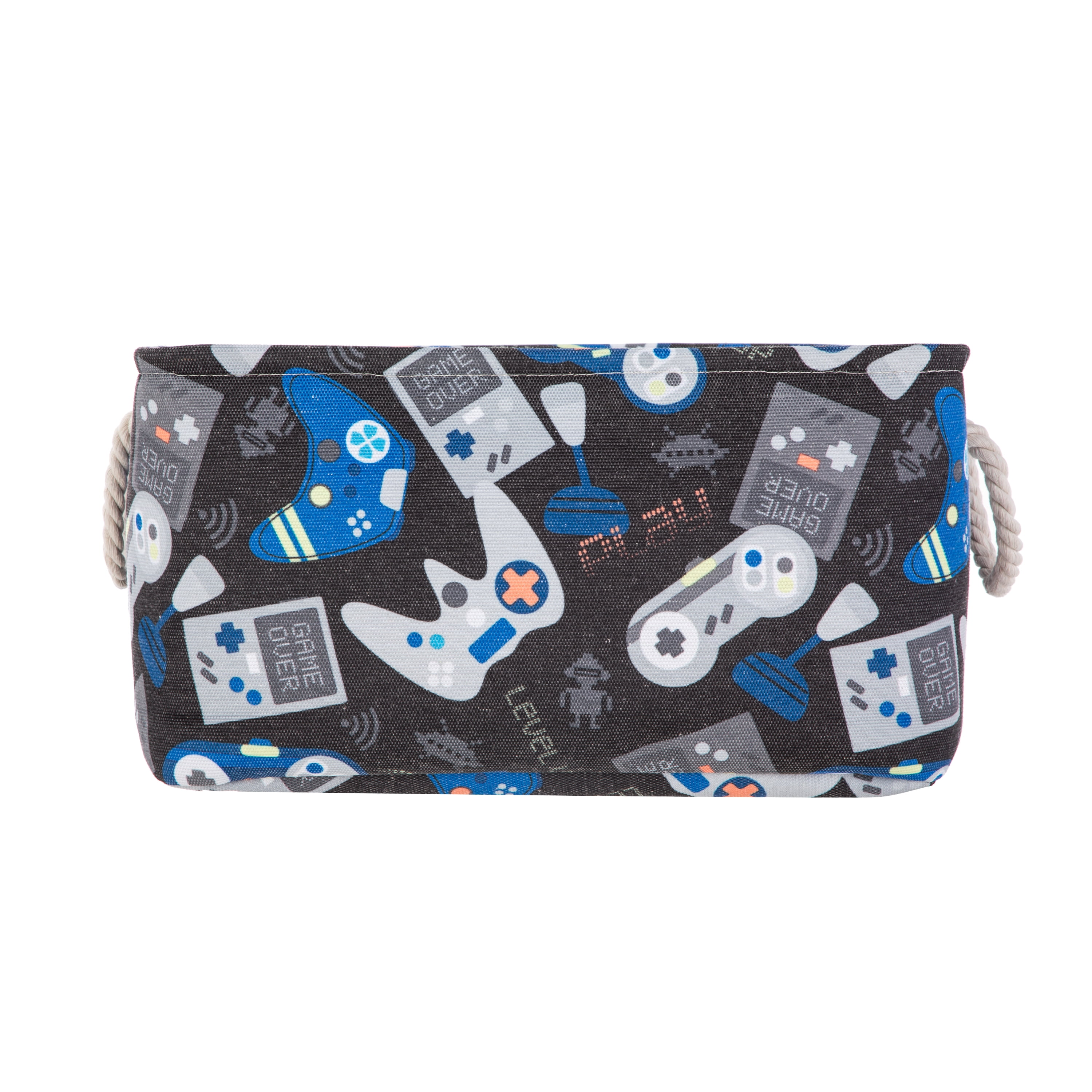 Your Zone Kids Gamer Canvas Storage Basket with Handles, 15 in x 11 in x 7.8 in