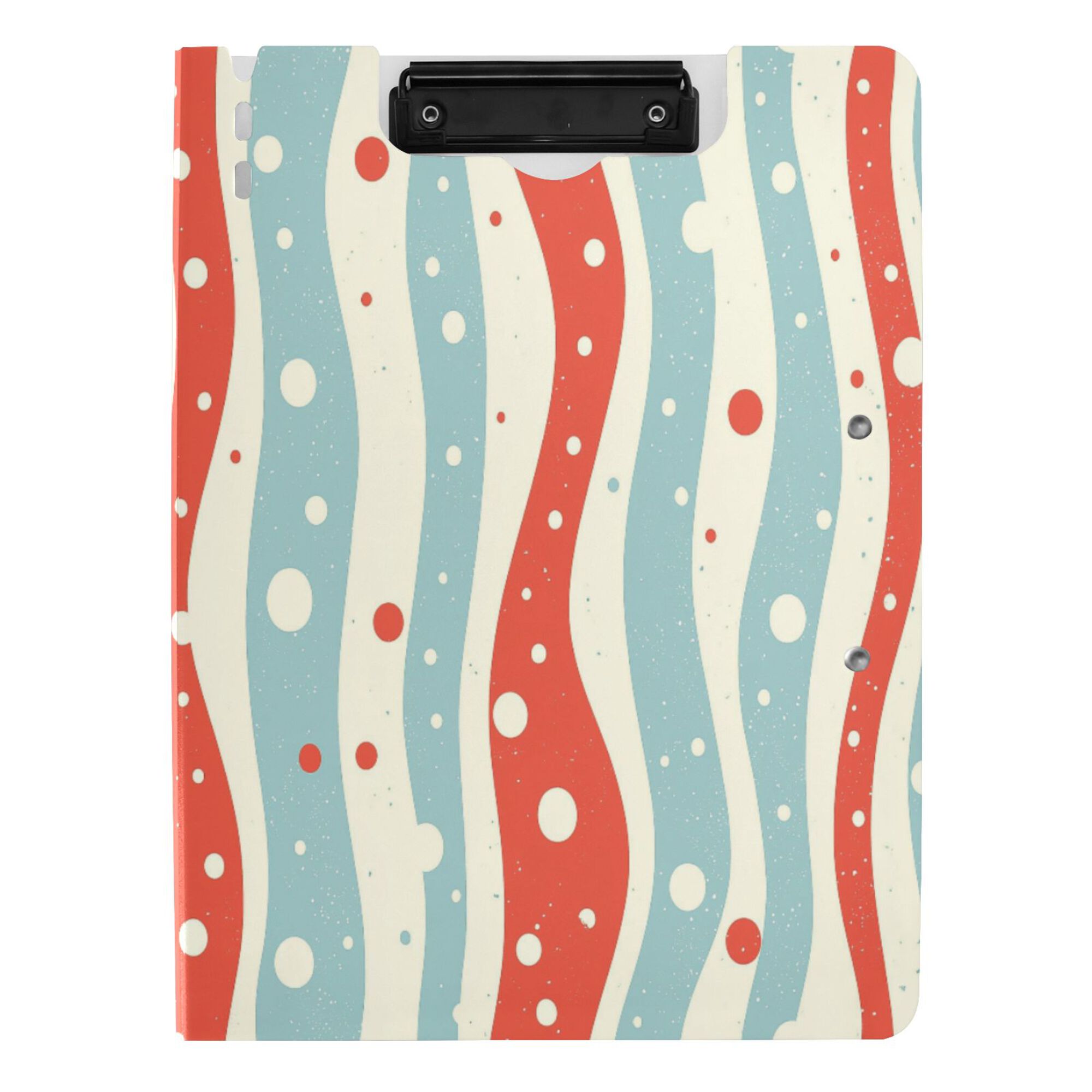 FORMRS A4 Clipboard Folder with Pen Holder Horizontal Foldable School Office Binder, Light Blue Pattern