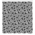 thumbnail image 3 of Ambesonne Paisley Shower Curtain, Floral Retro Circles, 69"Wx84"L, Black and White, 3 of 3