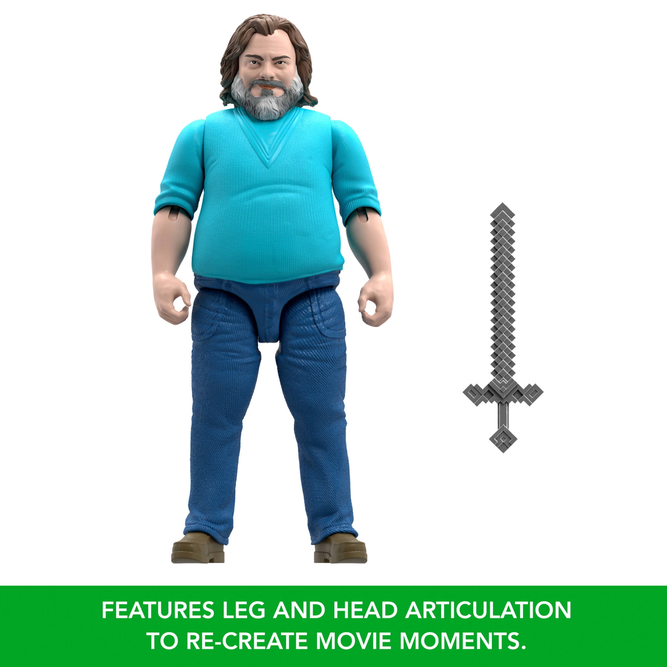 Minecraft Steve Large-Scale Action Figure, 12-inch Character Collectible Inspired by the Movie