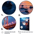 thumbnail image 3 of Designart "Sunrise View of Panoramic Bridge II" Architecture Framed Wall Art - Traditional Red Bridges Entryway Framed Wall Art, 3 of 6