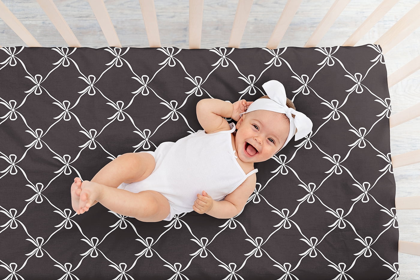 Sweet Jojo Designs Ballerina and Ballet Bows Black Girls Fitted Crib Sheet