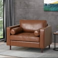 thumbnail image 2 of Noble House Portage Faux Leather Club Chair, Cognac Brown, 2 of 9