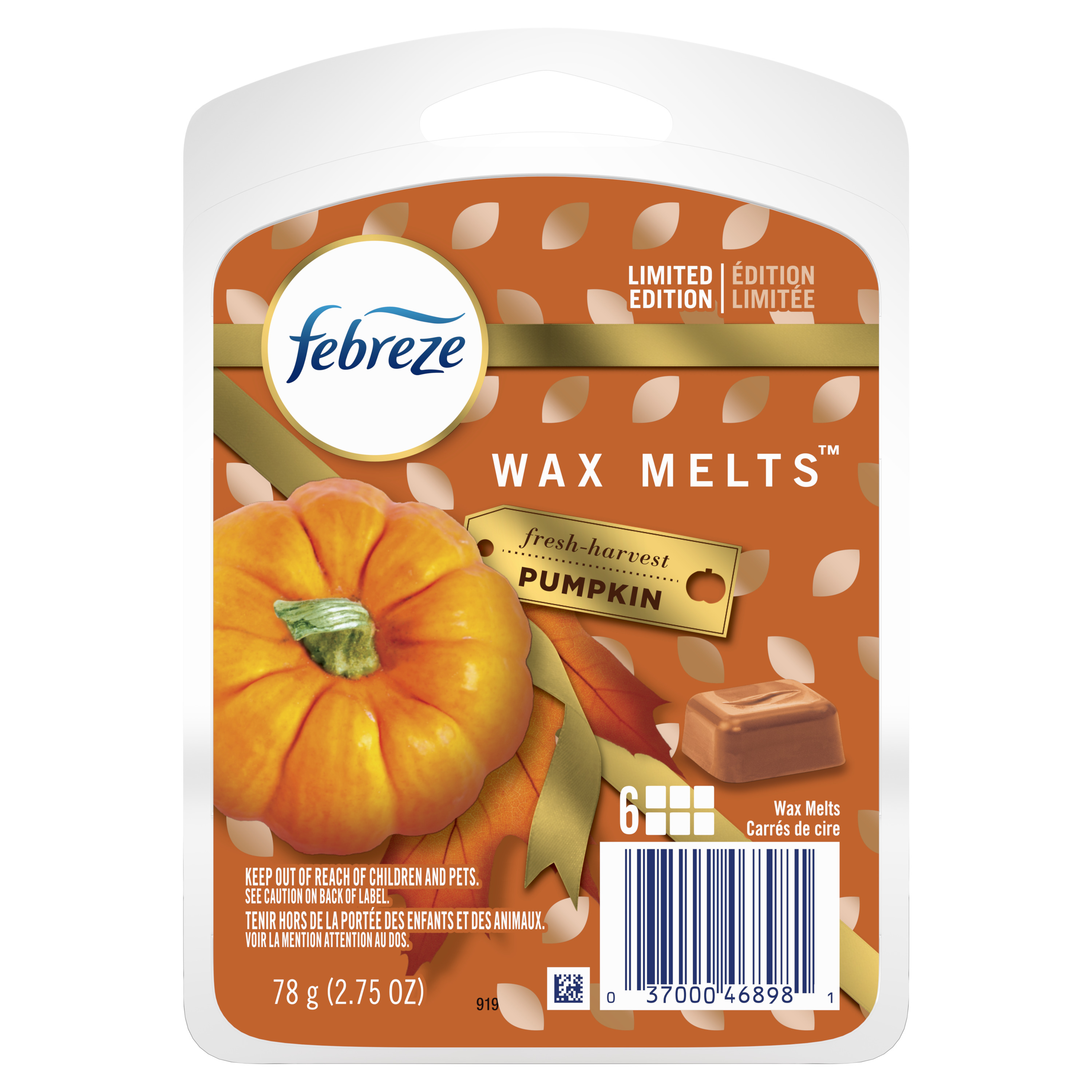 Febreze OdorEliminating Wax Melts Air Freshener, Pumpkin, 6 ct