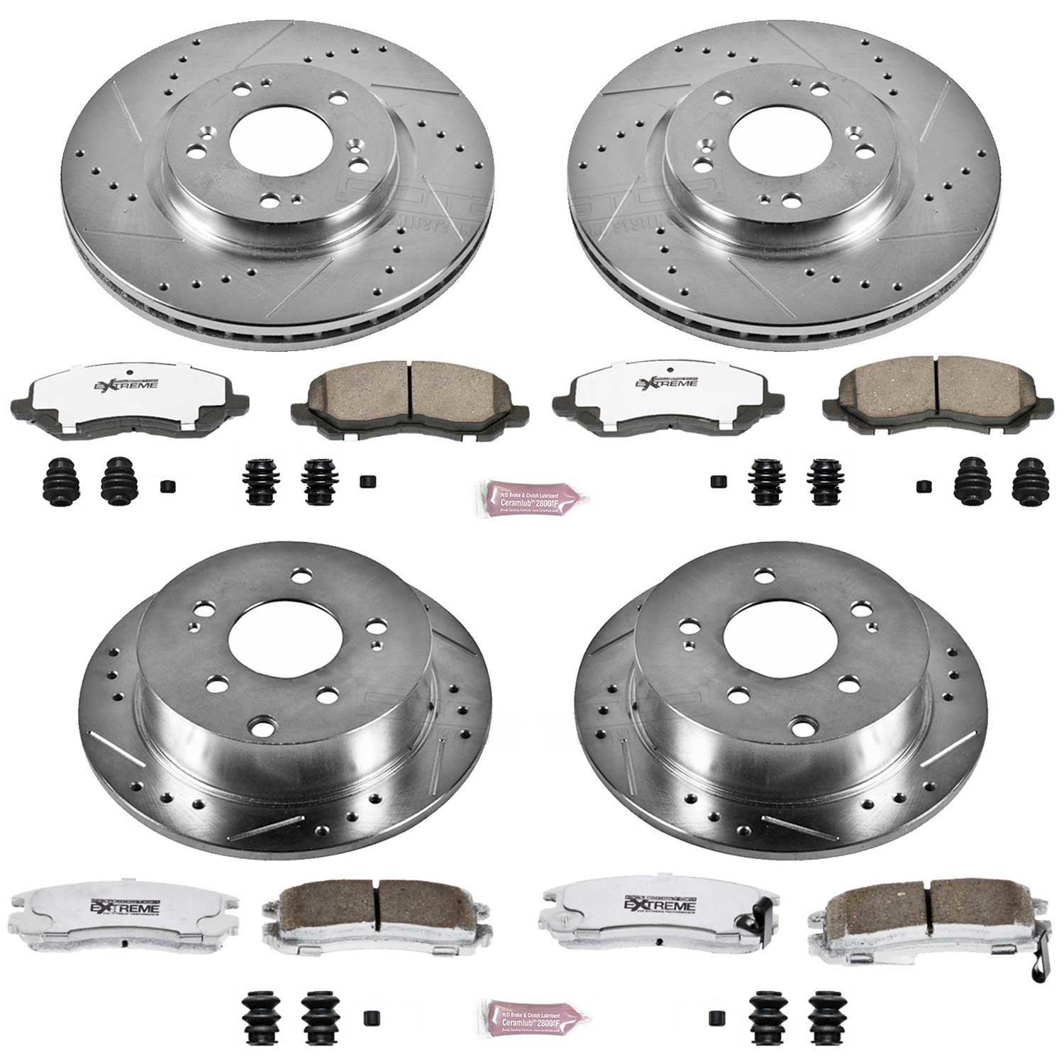 Power Stop Front and Rear Z26 Street Warrior Brake Pad and Rotor Kit K2711-26