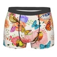 thumbnail image 4 of Goofa Flowers And Birds Watercolor Printed Men's Boxer Briefs Underwear, Moisture-Wicking Underwear, Trunk,Soft and Breathable Cotton Underwear-Medium, 4 of 9