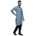 thumbnail image 2 of Atasi Designer Kurta Pajama for Men Printed Angrakha Kurta Set Summer Clothing, 2 of 3