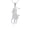 White, variant on Gold Polo Sport Horse Riding Jockey Pendant Necklace(Large) (10K White Gold, Pendant with 20" chain)