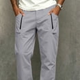 thumbnail image 6 of cfhntfmh Straight Leg Pants Men Casual Stretch Work Pants Loose Fashion Elastic Waisted Pants with Pockets (Gray,Large), 6 of 7