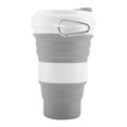 thumbnail image 1 of Taza de silicona liviana ZHCH portátil plegable con tapa para café agua gris, 1 of 5