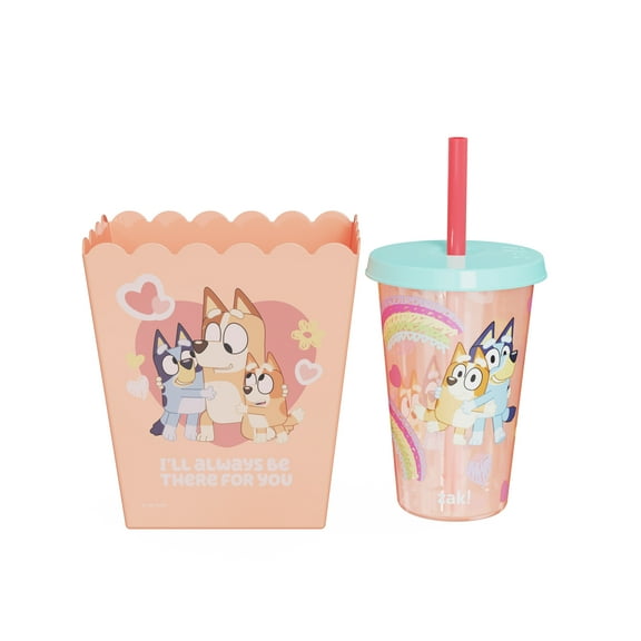 Zak Designs Bluey 50oz Popcorn and 16oz Tumbler Set, 2-Piece