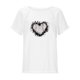 thumbnail image 4 of Blusa de manga corta con estampado regular de flecos y cuello redondo de algodón y cáñamo para mujer OAVQHLG3B Store  lin121212, 4 of 5