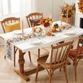 thumbnail image 3 of Fall Orange Blue Pumpkins Cotton Linen Rectangle Table Runners 13"x48", Thanksgiving Autumn Leaf Beige Coffee Table Runner Dresser Scarves Luxury Table Runners for Wedding Party Banquet Dinner Decor, 3 of 8