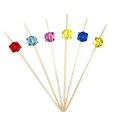 thumbnail image 1 of 100 piezas de palillos de frutas de bambú, palillos de cóctel elegantes, palillos de dientes para aperitivos [A], 1 of 2