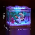 thumbnail image 3 of DOCINPET Small Betta Fish Tank Set, Aquarium Tank Kit with USB LED Lighting, 0.5 Gallon Stackable Fighting Fish Tank Set, 3 of 6