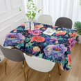 thumbnail image 2 of Yayeee Tablecloths 60" x 90" Rectangle Wrinkle Resistant Party Table Cover, Puprle Ethereal Floral Harmony, 2 of 8