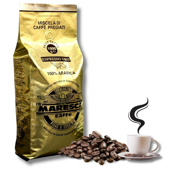 Maresca coffee 100% arabica in beans. Dark roast, 2.2 Pound Bag, Blended And Roasted in Sorrento of Italy