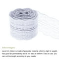 thumbnail image 3 of Unique Bargains 1.8' Wide 11 Yard Lace Ribbon Floral Pattern White Lace Trim Ribbon for Gift Wrapping, Wedding Decor, 3 of 6