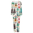 thumbnail image 6 of Lorytime Pajamas for Women Set Winter Christmas Tree Long Sleeved Crew Neck Tops Elastic Waist Pants Holiday Loungewear, 6 of 6