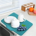 thumbnail image 6 of Bxaolu Silicone Dish Drying Mat for Kitchen Counter, 15.75" x 13" Dish Drying Pad, Non-Slip Drain Pad with Built-in Drain, Easy to Clean,Eco-friendly, Heat Resistant Stone Drying Mat(1Pack, Green), 6 of 9