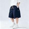 thumbnail image 2 of Boys Button Side‑Cargo Pocket Waist Shorts, Lightweight Loose Wide‑Leg Knee‑Length Casual Shorts for Big Kids, 2 of 6