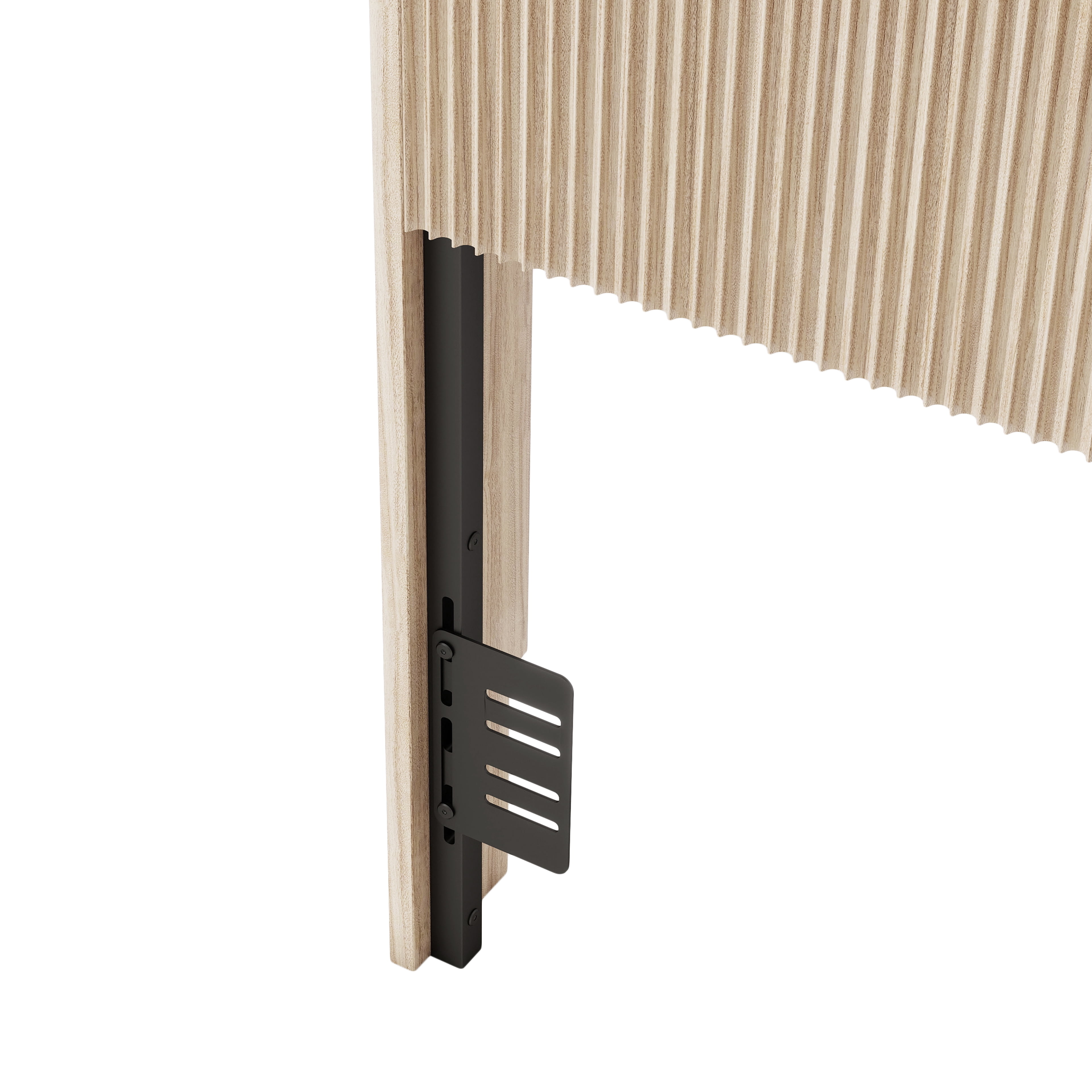 Fluted Headboard Queen Size 61.42 Inch, Bed Headboard with Charging Storage and Adjustable Brackets, Vertical Slat Wood Headboard for Twin Full Queen Bed, Oak