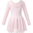 thumbnail image 5 of Girls Ballet Dress Short Sleeve Outfit Gymnastics Dance Leotard With Chiffon Skirt130, 5 of 5