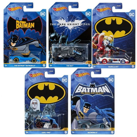 Mattel Hot Wheels Batman Theme DC Comics Series Diecast Model Play Vehicle Set, 3  Yrs, 5 Count