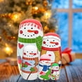 thumbnail image 4 of Russian Nesting Dolls Handmade Wooden Matryoshka Santa Christmas Decor - 5 Piece Set Holiday Home Decoration Traditional Folk Art Gift for Collectors & Klds, 4 of 6